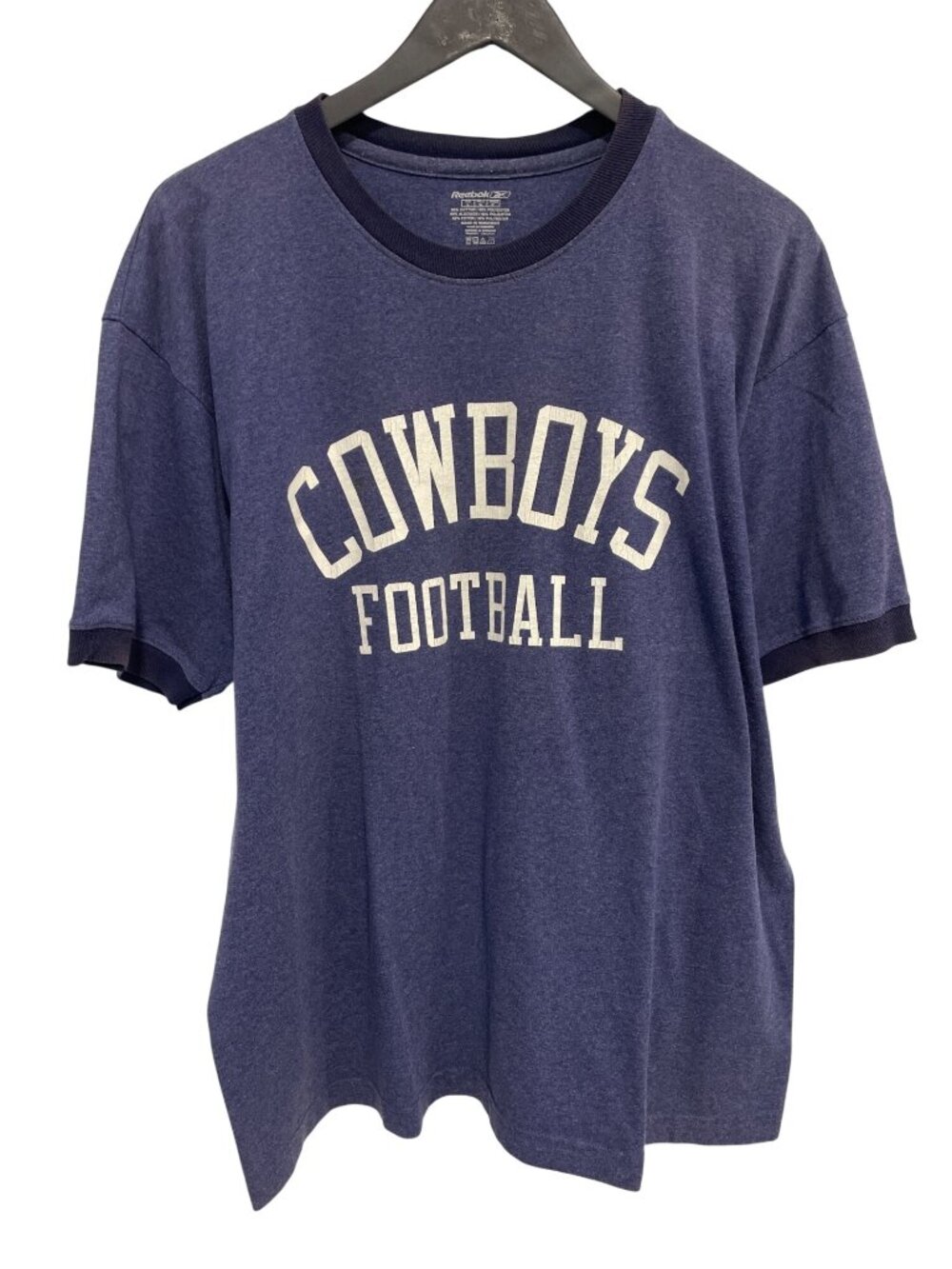 Reebok Graphic Tee Large Cowboys Football Shirt Crewneck Short Sleeve Blue Retro